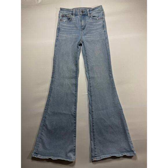 American Eagle Outfitters Denim - American Eagle Women's Super Hi-Rise Flare Distressed Denim Jeans - Sz 0 (25x31)